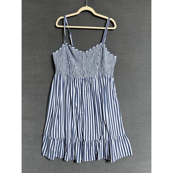 torrid Dresses & Skirts - torrid Blue and White Stripe Smocked Midi Dress